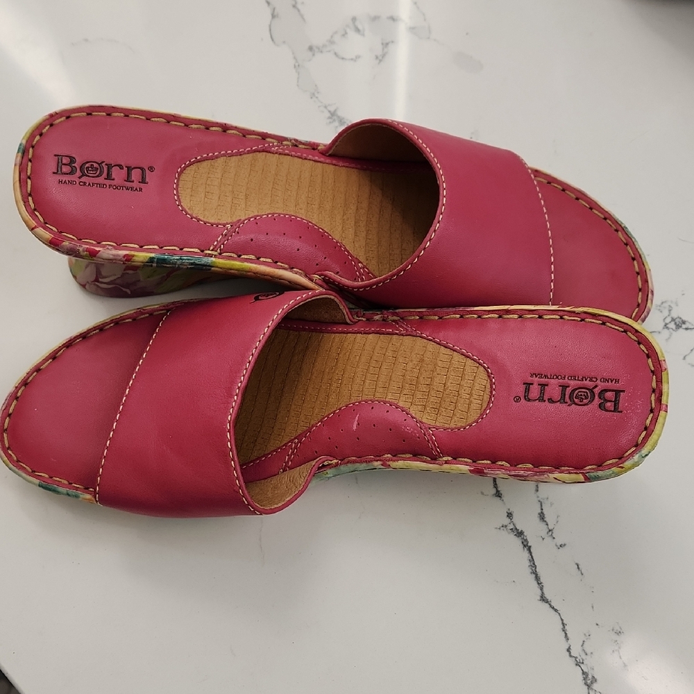 ❤️Born Pink Floral Sandals with Leather Cross-Band Design ❤️Valentine's Day Pink - Picture 2 of 8